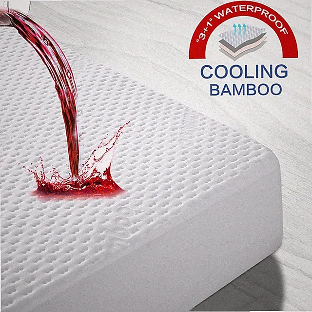 Cooling Bamboo Matress Protector Waterproof Hypoallergenic Deep Pocket Pad Cover