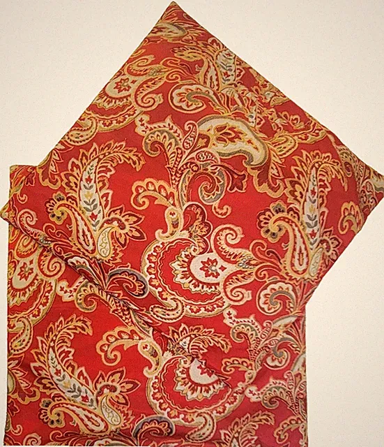 Red Paisley Pillow Shams 2 Jacobean Zippered Throw Decor 17" Square
